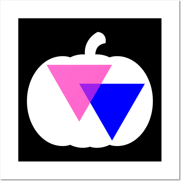 Halloween Pumpkin LGBT Flag Bi-Triangle Wall Art by aaallsmiles